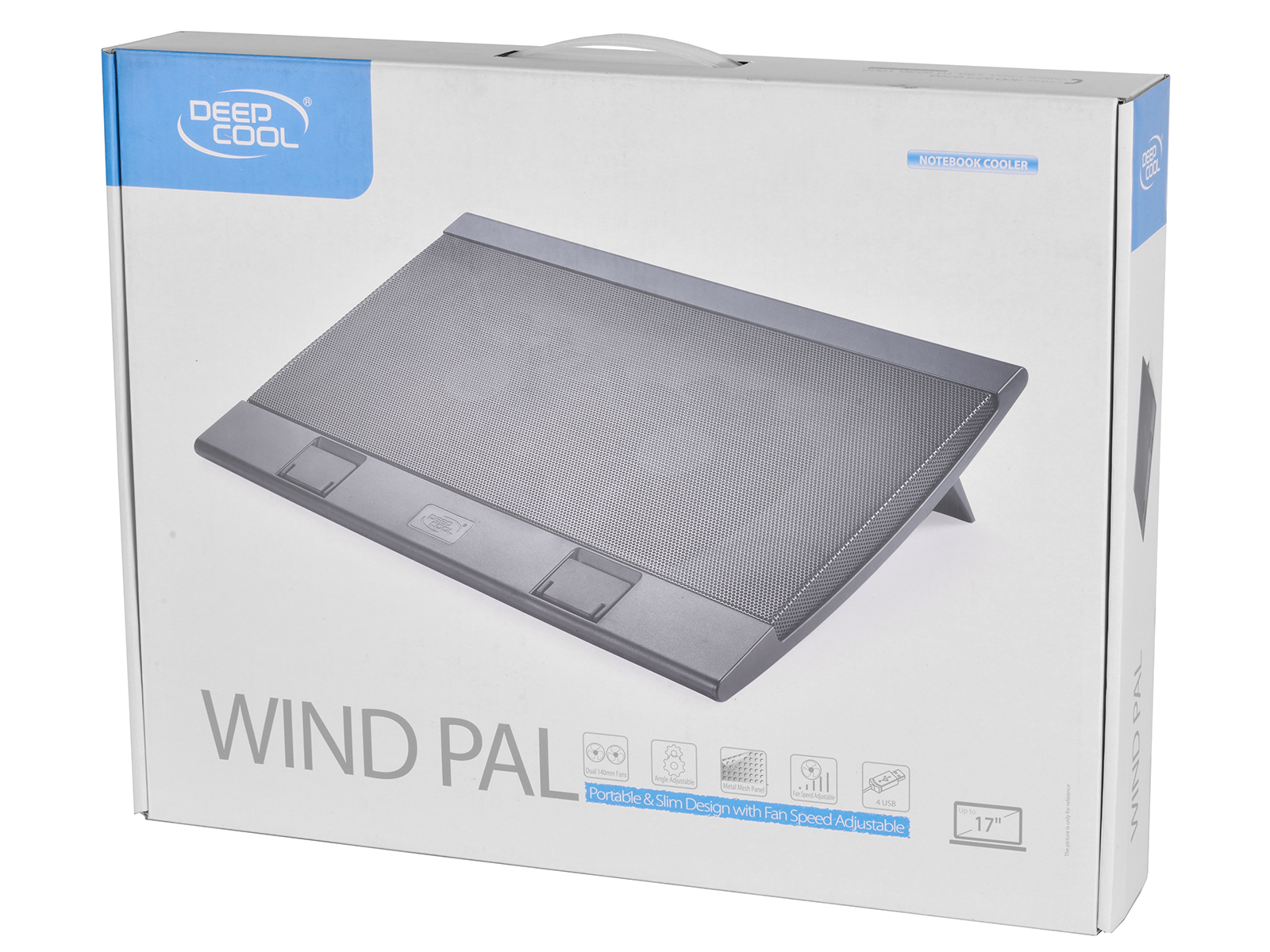 Подставка для ноутбука DEEPCOOL WIND PAL (17", 2x140mm Fan, 3xUSB, black)