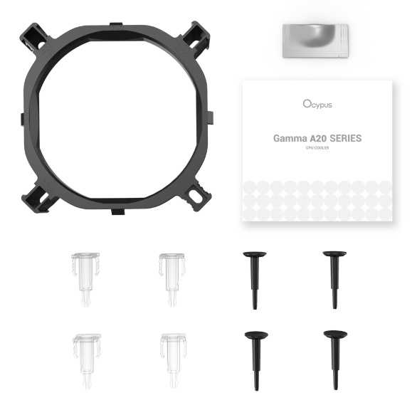 Вентилятор Ocypus Gamma A20 WH ARGB (1150/1151/1155/1156/1200/1700/1851/AM4/AM5, 92mm, Al, 1900rpm, 21dBa, 2 тепловые трубки, 3pin, RGB fixed LED, 90W, white) RTL