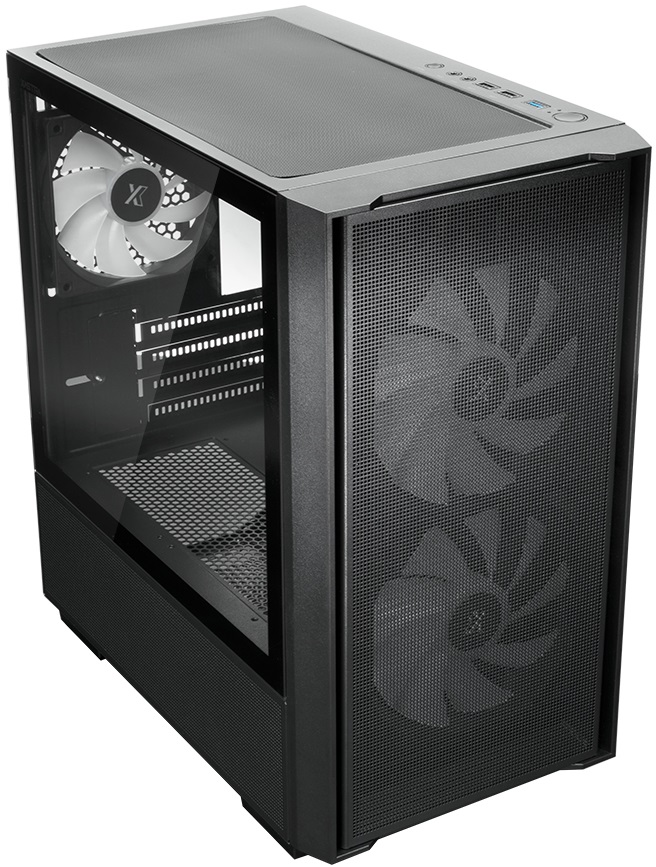 Корпус XASTRA A400M 3FRGB (без БП, mATX, USB3.0, 3x rainbow LED Fan, black)