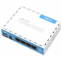 Роутер MikroTik hAP lite (RB941-2nD, 300Mbps, 2.4GHz, 4 ports, 100Mbps, 2 внутренние антенны 1.5dBi, white-blue)