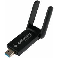 Сетевая карта / Bluetooth USB Adapter Gembird WNP-UA-020 (USB3.0, 400/867Mbps, 2.4/5GHz, 20dBi, Realtek 8822, Bluetooth 4.2, black)