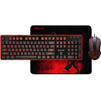 Набор клавиатура + мышь + коврик Redragon S107 (black-red)