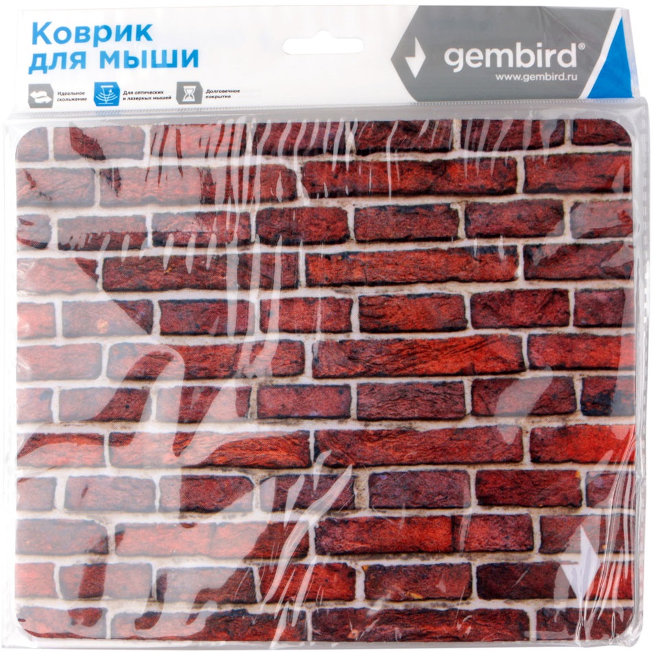 Коврик для мыши Gembird (MP-BRICKS, тканевый на резиновой основе, 220x180x1mm)