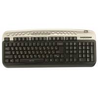 Клавиатура Oklick 330M (USB+PS/2, USB порт, black-silver)