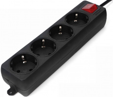 Сетевой удлинитель Гарнизон (EL-NB-G4-B-5, 4 розеток, 5 метров, 10A, black) OEM
