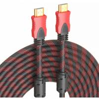 Кабель HDMI (m) - HDMI (m) 1.5m (FMA01-01, с позолоченными контактами, 2 ферритовых фильтра, нейлоновая оплётка, black-red) FUMIKO