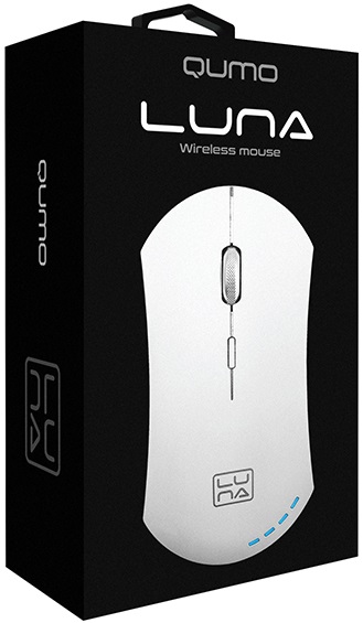 Мышь беспроводная QUMO Office Luna M74 (optical, 1600dpi, аккумулятор 600mAh, white)