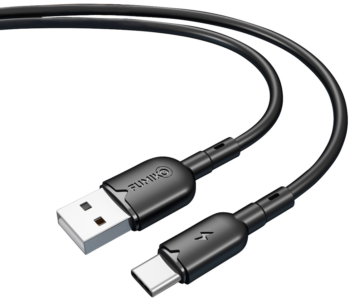 Кабель USB 2.0 Am - Type-C 1.0m (FCA04-04, 3A, быстрая зарядка, black) FUMIKO