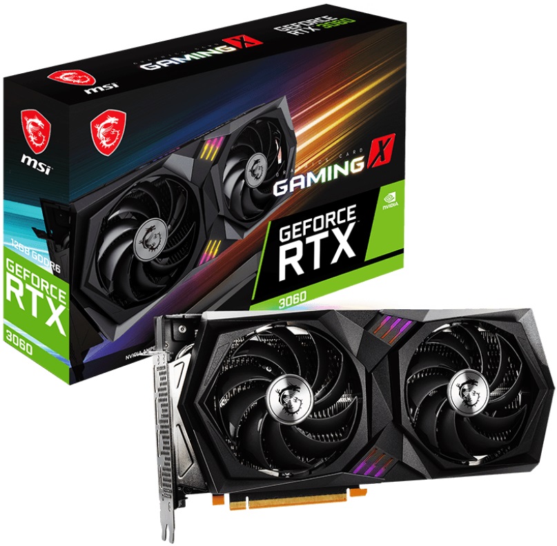 Видеокарта MSI GF RTX3060 12Gb (GF RTX3060 GAMING X 12G, 192bit, GDDR6, HDMI+3xDP) RTL