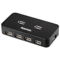 USB 2.0 HUB Hama H-39859 (7 портов, активный, адаптер питания, black)