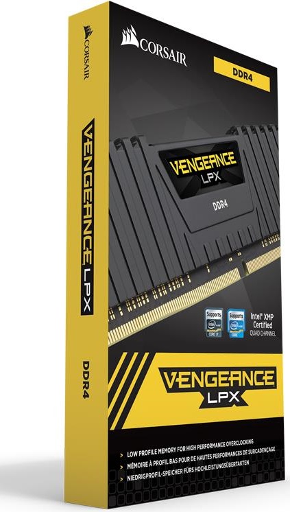 Память DDR4 16Gb PC25600, 3200MHz, Corsair (CMK16GX4M1E3200C16, Vengeance LPX, 1.35V, black)