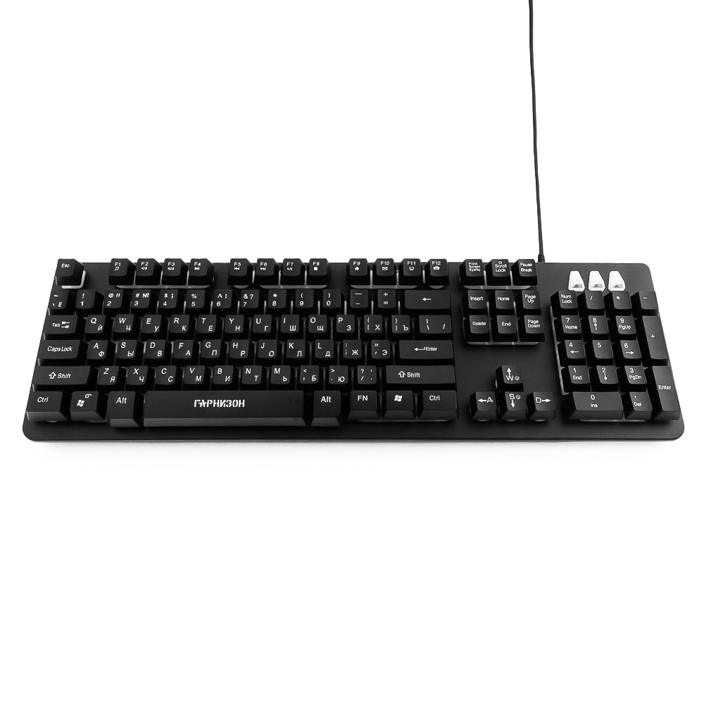 Клавиатура Гарнизон GK-300G (USB, регулируемая подсветка, антифантомные механизированные клавиши, игровая, мультимедийная, промо-код "Survarium", black)