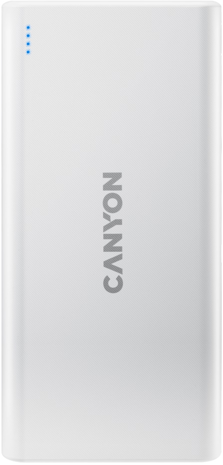 Внешний аккумулятор Canyon CNE-CPB1006W (литий-полимерный, 10000mAh, 2*USB 2.1A (max), вход 2A, white)
