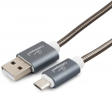 Кабель USB 2.0 Am - micro USB 0.5m (CC-G-mUSB02Gy-0.5M, серия Gold, не спутывается, titan) Cablexpert