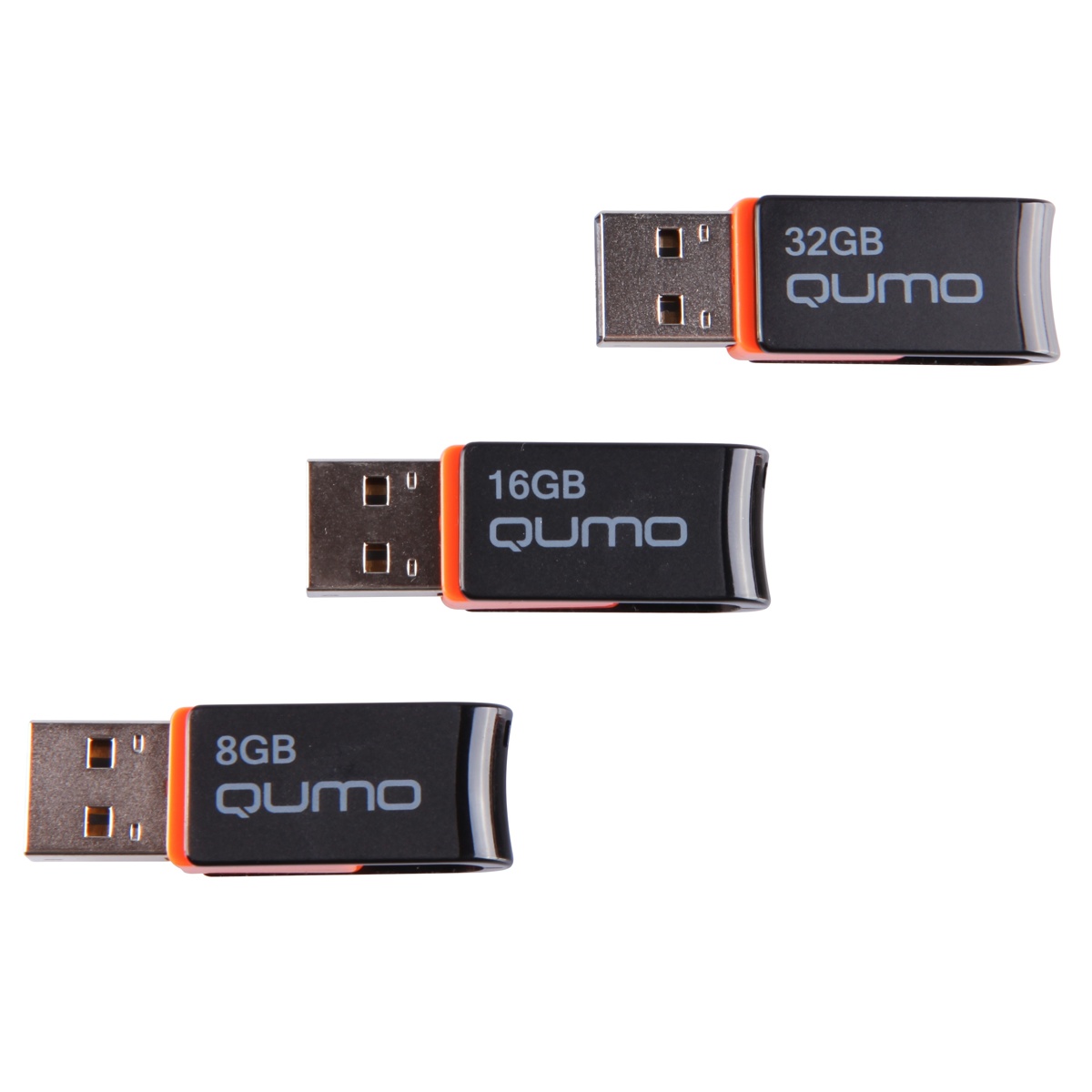 Флеш накопитель USB 2.0 16Gb QUMO Hybrid (QM16GUD-Hyb, OTG, black-orange)