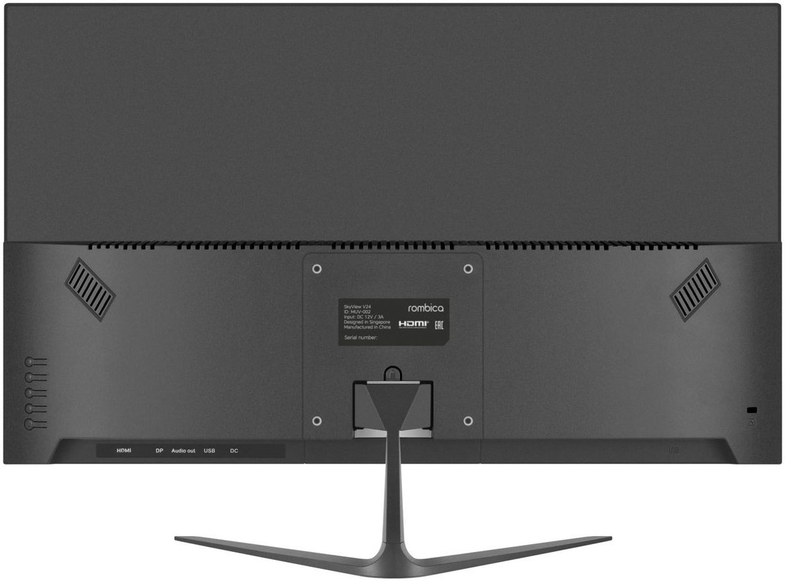 Монитор Rombica 23.8" SkyView V24 black (1920х1080, 165Hz, 3000:1, 1ms, 250cd/m2, VA, HDMI, DP, USB)