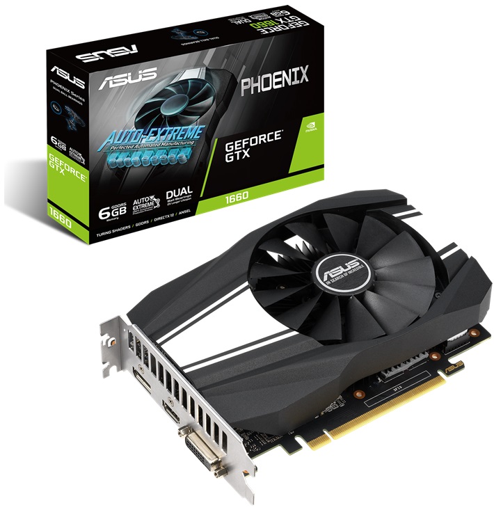 Видеокарта ASUS GF GTX1660 6Gb (PH-GTX1660-6G, 192bit, GDDR5, HDMI+DVI+DP) RTL