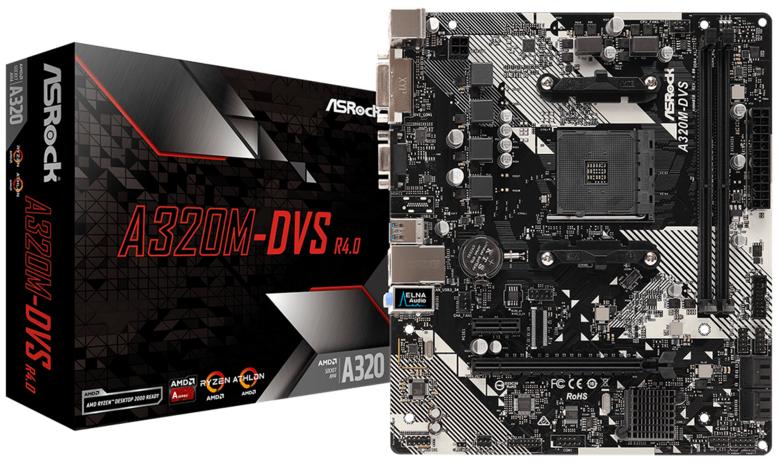 Материнская плата ASRock A320M-DVS R4.0 (AM4, mATX) RTL