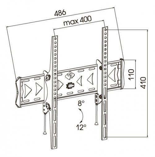 Настенный кронштейн для телевизоров и мониторов Kromax FLAT-4 (22"-65", VESA 50-400, до 55кг, black)