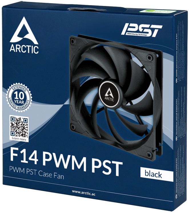 Вентилятор ARCTIC F14 PWM PST (140x140x27mm, FDB, 1350rpm, 4pin, PWM, black) RTL