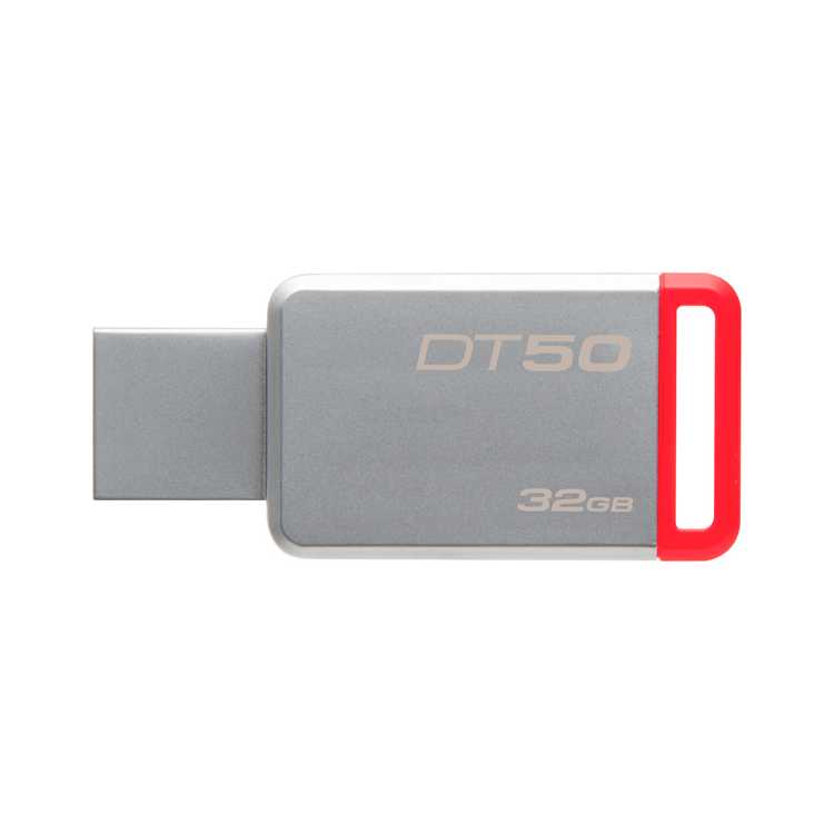 Флеш накопитель USB 3.1 32Gb Kingston DT50 (DT50/32GB, silver-red)