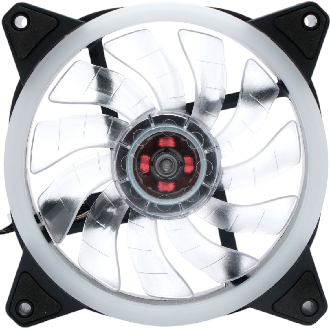 Вентилятор Gembird D12025S12L-CF (120x120x25mm, Hydro, 1200rpm, 21dBa, 3+4pin, RGB LED, black-white) OEM