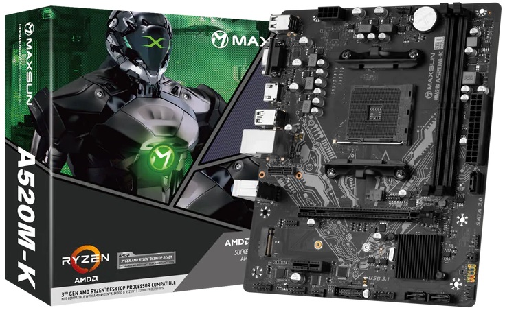 Материнская плата MAXSUN MS-Challenger A520M-K (AM4, mATX) RTL