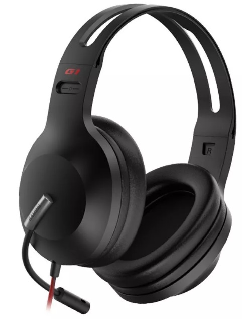 Наушники Edifier G1 SE (полноразмерные закрытые, с микрофоном, регулятор, игровые, 1.3m, black-red)
