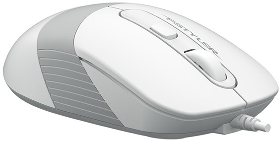 Мышь A4Tech Fstyler FM10S (USB, optical, 1600dpi, бесшумный клик, 1.5m, white-grey)
