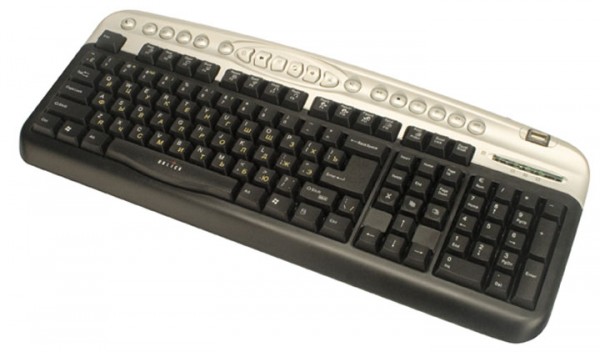 Клавиатура Oklick 330M (USB+PS/2, USB порт, black-silver)
