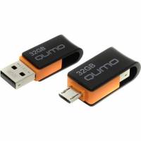 Флеш накопитель USB 2.0 32Gb QUMO Hybrid (QM32GUD-Hyb, OTG, black-red)