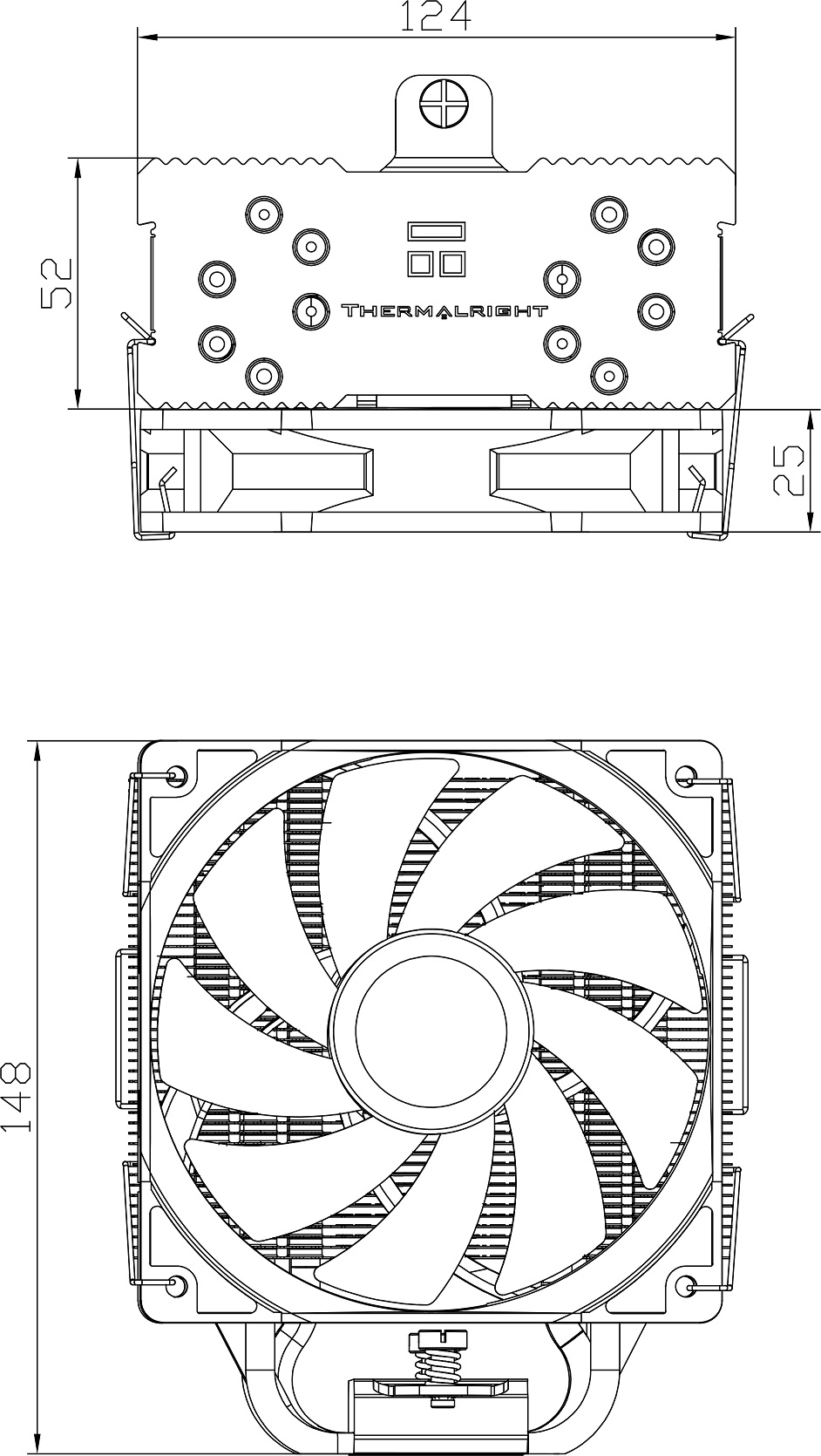 Вентилятор Thermalright Burst Assassin 120 SE ARGB (1150/1151/1155/1156/1200/1700/1851/AM4/AM5, 120mm, Al, S-FDB, <1550rpm, <26dBa, 6 тепловых трубкок, DTH, 4pin, PWM, ARGB LED, 150W, black) RTL