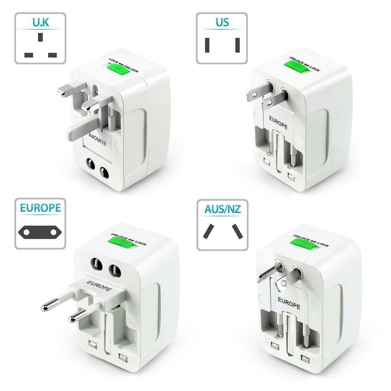 Переходник питания универсальный на евровилку (125V-6A, 250V-13A, white)