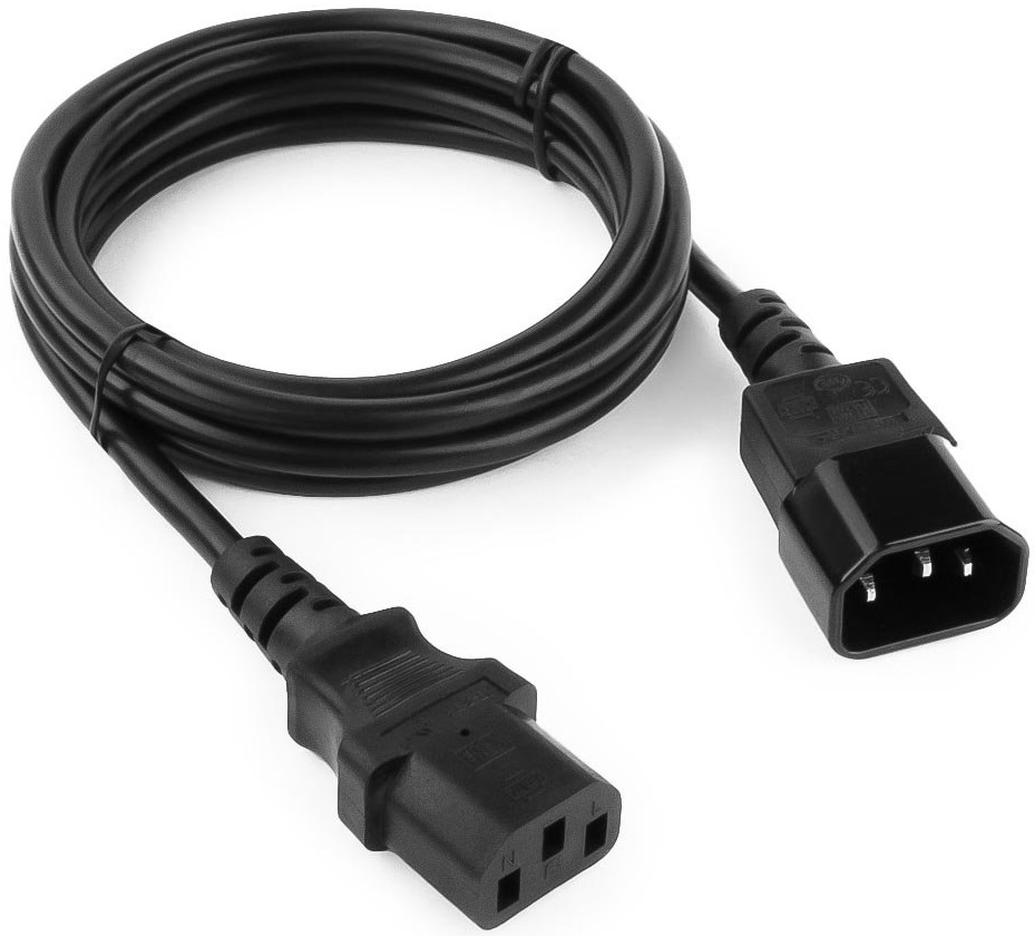 Кабель питания (PC-189-VDE, сис. блок - монитор, 1.8m, 0.75мм2, black) Cablexpert