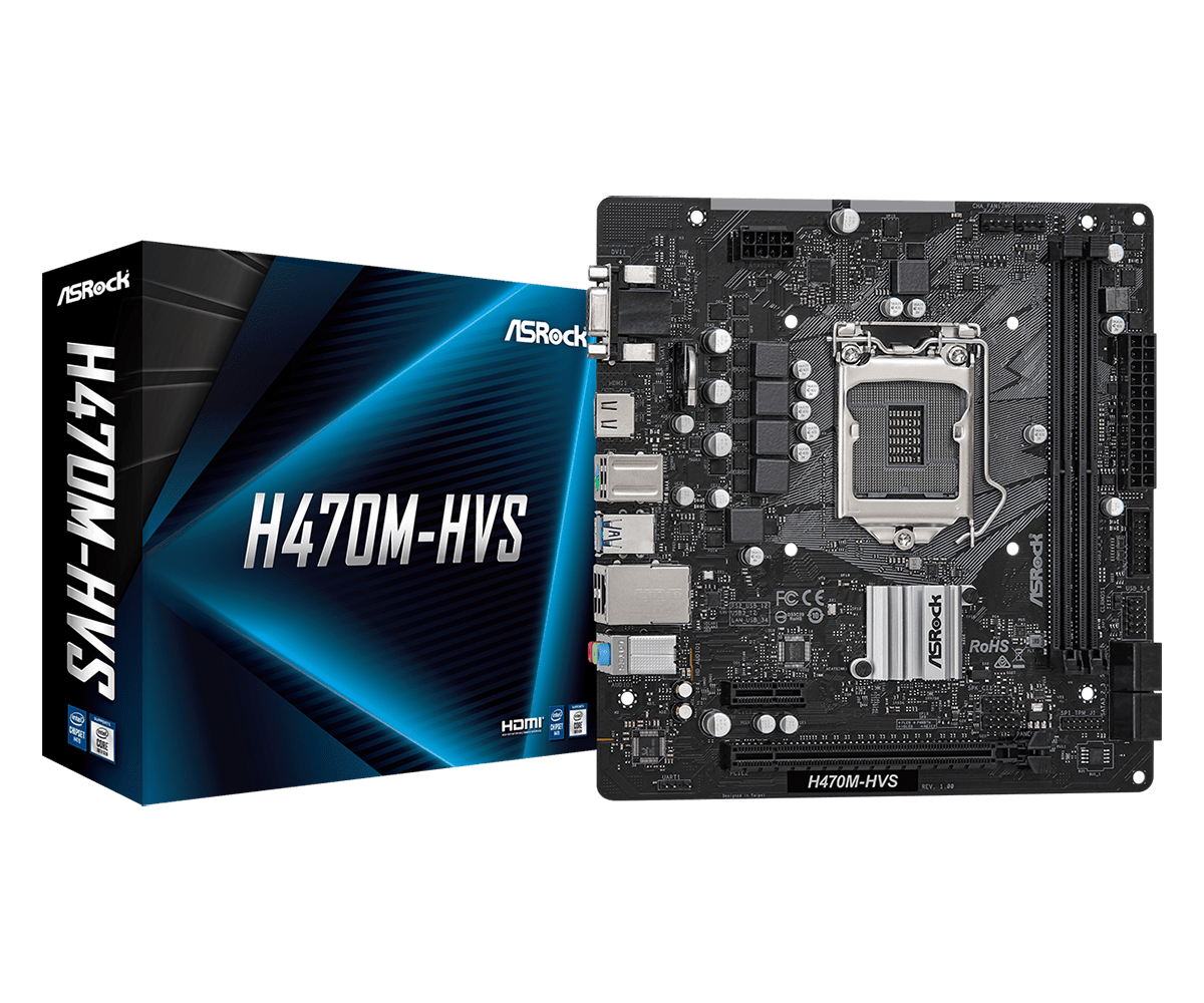 Материнская плата ASRock H470M-HVS (s1200, mATX) RTL