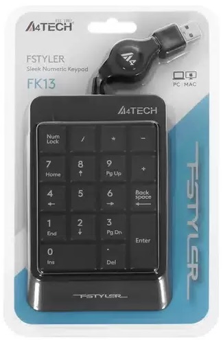 Цифровой блок A4Tech Fstyler FK13 (USB, 0.7m, black-grey)