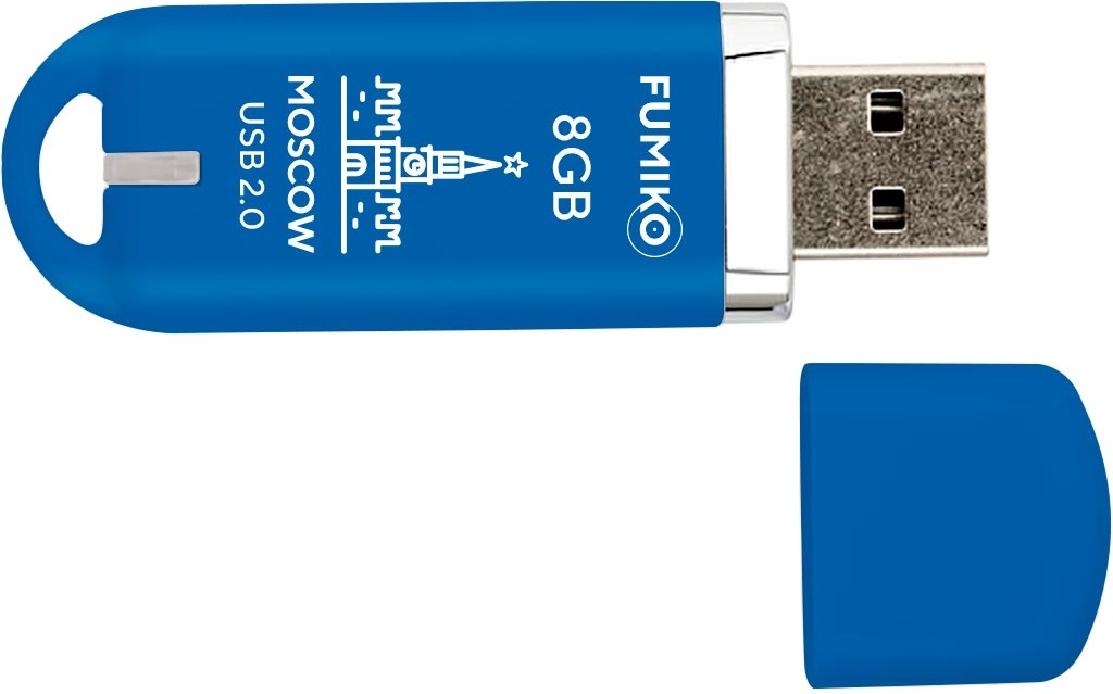 Флеш накопитель USB 2.0 8Gb FUMIKO MOSCOW (FMW-22, 30MB/s, blue)