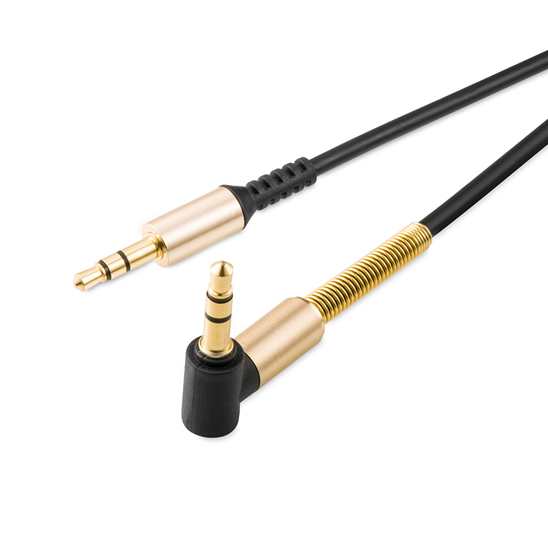 Кабель аудио 3.5mm Jack (m) - 3.5mm Jack (m) 1.0m (UPA02 Spring, black) hoco