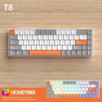 Клавиатура Ziyoulang T8 (USB, механическая, RED Switch, подсветка, игровая, white)