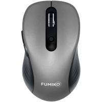 Мышь беспроводная FUMIKO HUSHE FMA-15-GR (optical, 1600dpi, AA (нет в комплекте), бесшумный клик, soft-touch, black-grey)