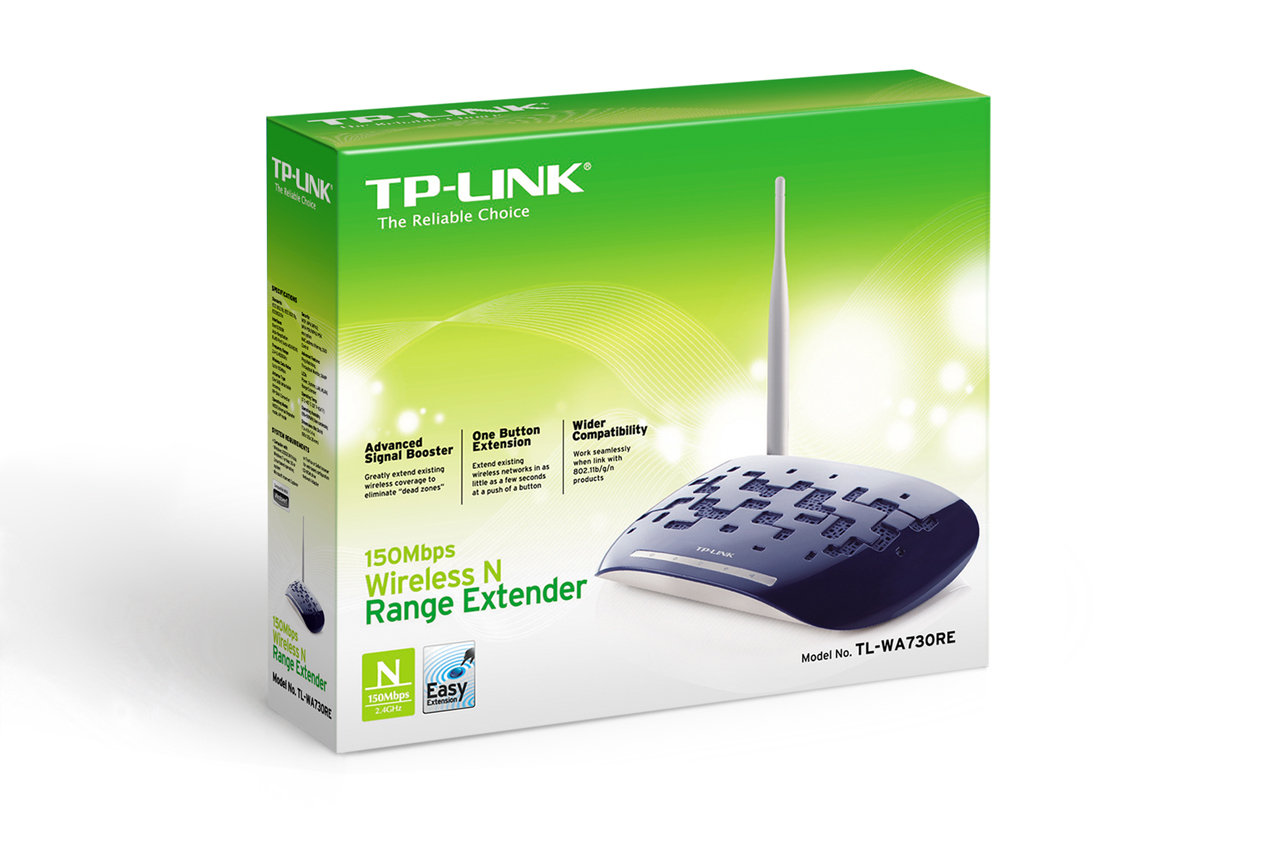 Усилитель беспроводного сигнала TP-LINK TL-WA730RE (150Mbps, 2.4GHz, 1 port, 100Mbps, 1 внешняя несъёмная антенна 4dBi, white-blue)