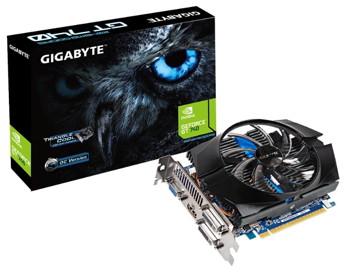 Видеокарта Gigabyte GF GT740 2Gb (GV-N740D5OC-2GI, 128bit, GDDR5, 2xDVI+HDMI+CRT) RTL