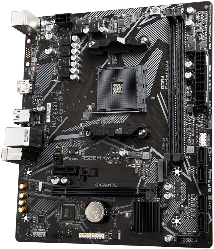 Материнская плата Gigabyte A520M K (AM4, mATX) RTL
