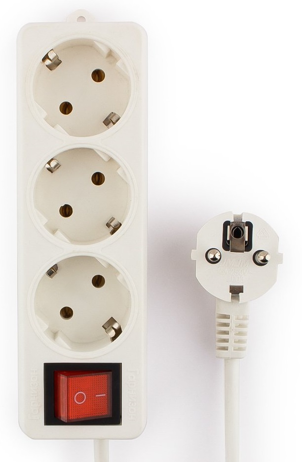 Сетевой удлинитель Гарнизон (ELB-G3-W-5, 3 розетки, 5 метров, 16A, white) OEM
