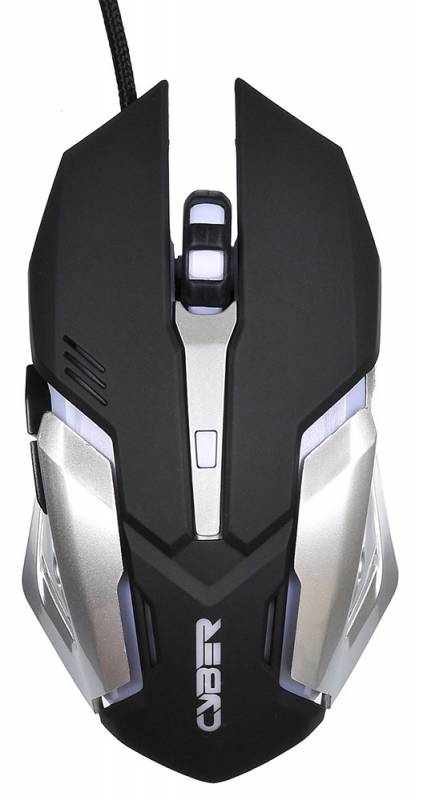 Мышь Oklick CYBER 855G (USB, optical, 2400dpi, игровая, black-silver)
