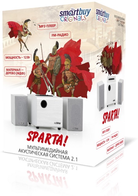 Колонки SmartBuy SPARTA SBA-210 (12W, SD, USB, FM, MP3, WMA, white)