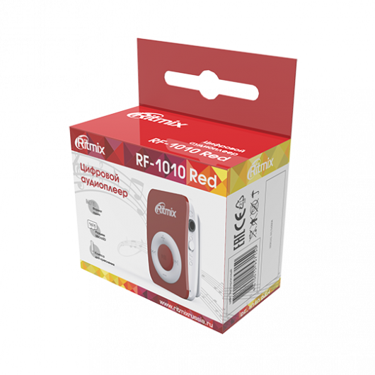 Плеер Flash Ritmix RF-1010 (microSD до 16Gb, MP3, red)