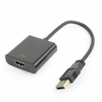 Конвертер USB (m)  ->  HDMI (f) (A-USB3-HDMI-02, 1920x1080p 60fps USB 3.0, 800x600p 60fps USB 2.0, 0.15m, black) Cablexpert