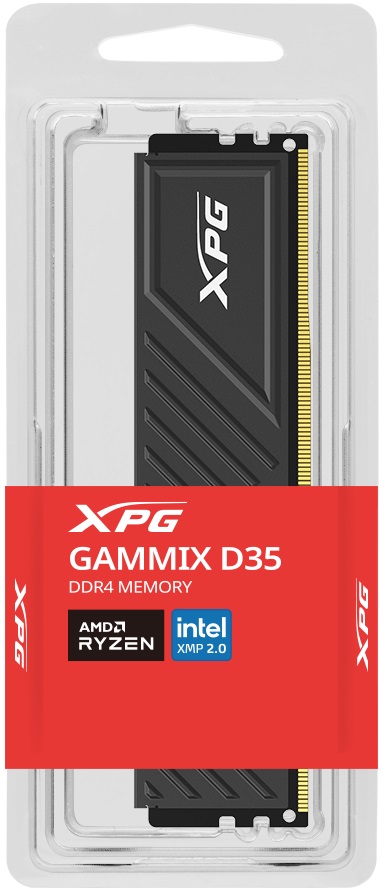 Память DDR4 16Gb PC25600, 3200MHz, ADATA Gammix D35 (AX4U320016G16A-SBKD35, 1.35V, black)