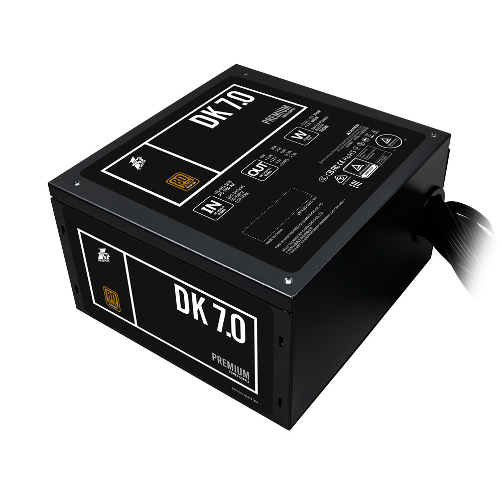Блок питания 1STPLAYER 700W (PS-700AX, 80+, 120mm, 20+4+4+4+4+4pin, 2x4+4pin, 4x6+2pin, 6*SATA, 3*HDD) RTL